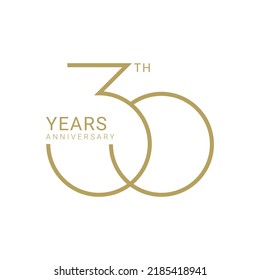 30th Years Anniversary Logo, Vector Template Design element for birthday, invitation, wedding, jubilee and greeting card illustration.