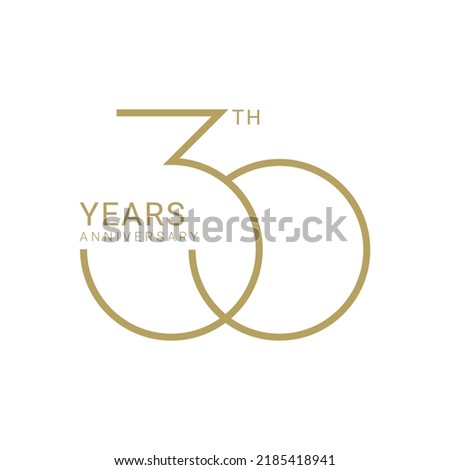 30th Years Anniversary Logo, Vector Template Design element for birthday, invitation, wedding, jubilee and greeting card illustration.