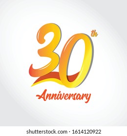 30th Years Anniversary template design. Vector Eps 10