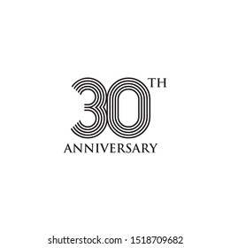 30th years celebrating anniversary logo design vector illustration template