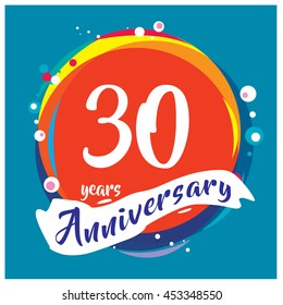 1st Years Greeting Card Anniversary Colorful Stock Vector (royalty Free 