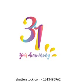 31 anniversary vector concept template design