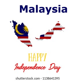 31 August, Malaysia Independence Day background in national flag color theme. Gabon National Day. Celebration banner with waving flag. Vector illustration