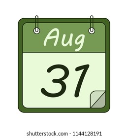 31 August web calendar icon. Vector illustration in a flat style