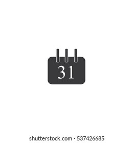 31 calendar days icon flat. Simple illustration symbol and bonus pictogram