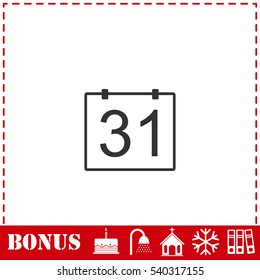 31 calendar days icon flat. Simple vector symbol and bonus icon