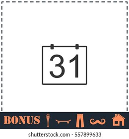 31 calendar days icon flat. Simple vector symbol and bonus icon