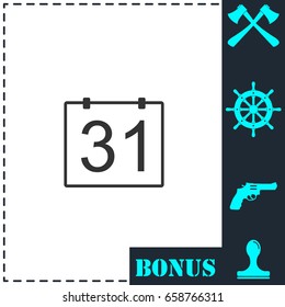 31 calendar days icon flat. Simple vector symbol and bonus icon