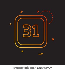 31 Date Calender icon design vector