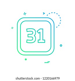 31 Date Calender icon design vector