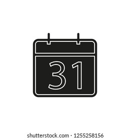 31 day Calendar icon. vector month calender symbol - event reminder