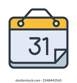 Ícones de calendário de 31 dias, ilustração vetorial minimalista e elemento gráfico transparente. Isolado sobre fundo branco