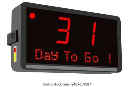 31 days to go, number days to go countdown illustrasion template design and icon design