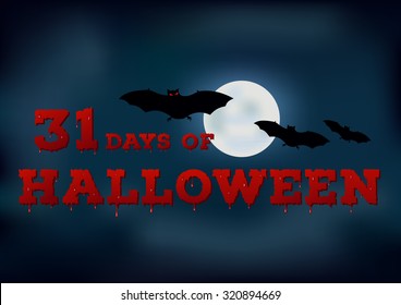 31 days of Halloween poster. Vector illustration
