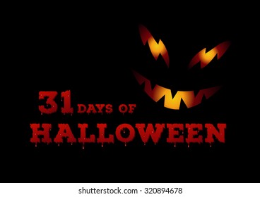 31 days of Halloween poster. Vector illustration