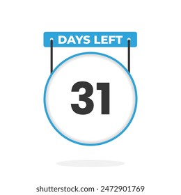 Cuenta atrás para 31 días para la promoción de ventas. Quedan 31 días para el Anuncio de ventas promocionales