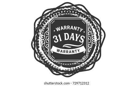 31 days warranty icon vintage rubber stamp guarantee