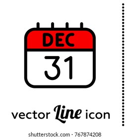 31 dec calendar vector icon