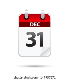 31 December calendar on white