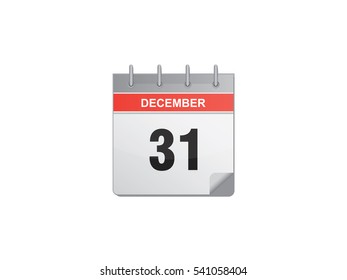 31 December calendar vector illustration on white background