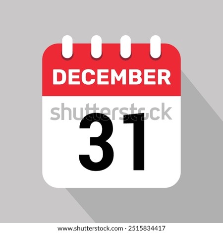 31 december calender icon text page monthly web design.