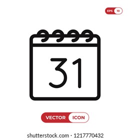 31 December vector icon