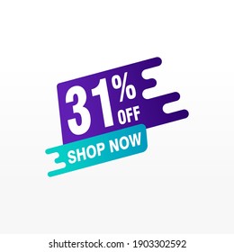 31 descuento, distintivos de vectores de venta para etiquetas, , pegatinas, banners, etiquetas, etiquetas, etiquetas web, nueva oferta. Banner de signo de origami de descuento