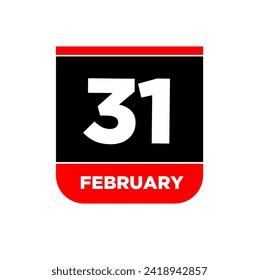 icono vectorial del día del calendario 31 feb