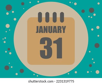 31 January calendar vector. Calendar icon for the month of January with circle. Banner for holidays and commemorative dates
