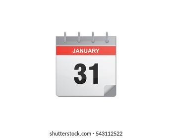 31 January calendar vector illustration on white background