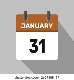 31 january calender icon text page monthly web design.