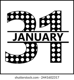 31 January Floral Split Silhouette Counting Vector Design | Print Design | Cut file | Shirt Design | Birthday Gift