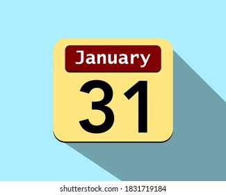 31 January - Vector art of an icon of a calendar