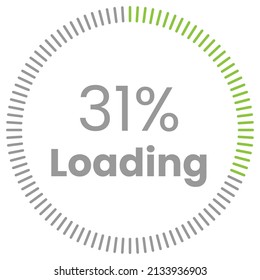 31% de carga. 31% de diagramas de círculo Vector de infografía, 31% listo para usar para diseño web ux-ui
