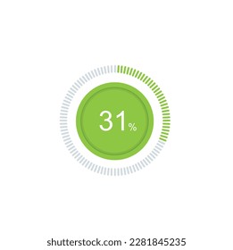 31% Loading. 31% circle diagrams Infographics vector, 31 Percentage ready to use for web design ux-ui.