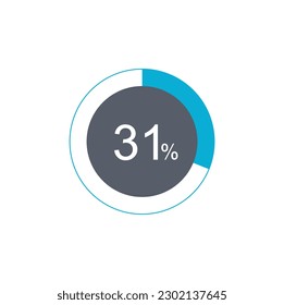 31% Loading. 31% circle diagrams Infographics vector, 31 Percentage ready to use for web design.