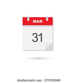 31 March calendar vector illustration on white background
