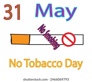 31 May No Smoking Day in Design and White Colour Background in design