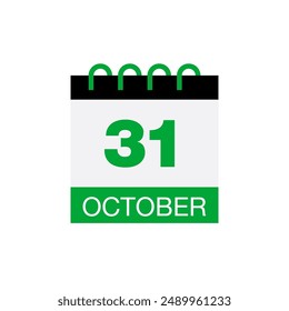 31 october calendar date icon vector eps