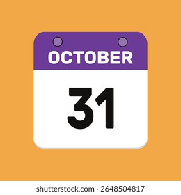 31 october calender icon text page monthly web design.
