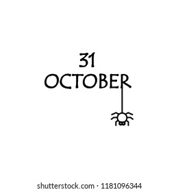 31 October decorative word icon. Element of Halloween holiday icon for mobile concept and web apps. Thin line 31 October decorative word can be used for web and mobile