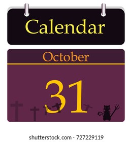 31 October for Halloween in Calendar