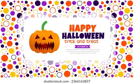 31 October happy Halloween pattern background design with pumpkins. use to background, banner, placard, party invitation card, book cover and poster design template.
