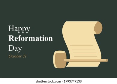 31 October Happy Reformation Day is Protestant Christian religious holiday. Vector illustration