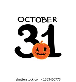 31 october on the white background