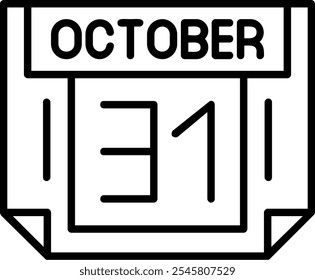 31 October Vector Icon Outline Stlye