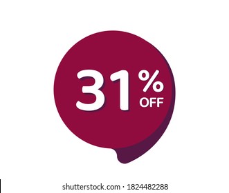 31% OFF Sale Discount Banner, Discount offer price label, 31% Discount Sticker