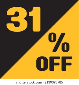 Up To 31% Off Special Offer sale sticker black and gold, vector illustration