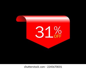 31 ofrecer etiqueta de descuento icono vectorial de etiqueta, ilustración vectorial.
