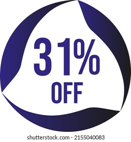 31 percent off vector violet blue circle format
